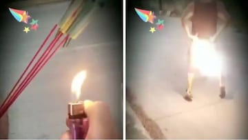 Vidal empieza 2019 encendiendo cohetes en el trasero de un amigo