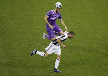 Karim Benzema y Leonardo Bonucci.