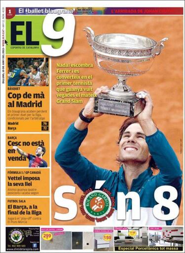 Reconocimiento unánime de la prensa a la gesta de Rafa Nadal