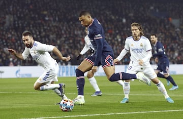 Mbappé in action against Real Madrid.