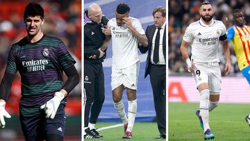 Courtois, Militao y Benzema.