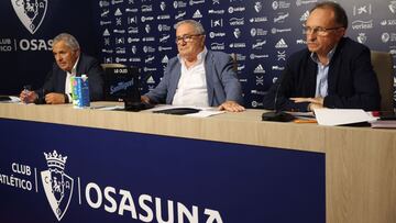 Fran Canal, Luis Sabalza y Ángel Ardanaz durante su comparecencia
