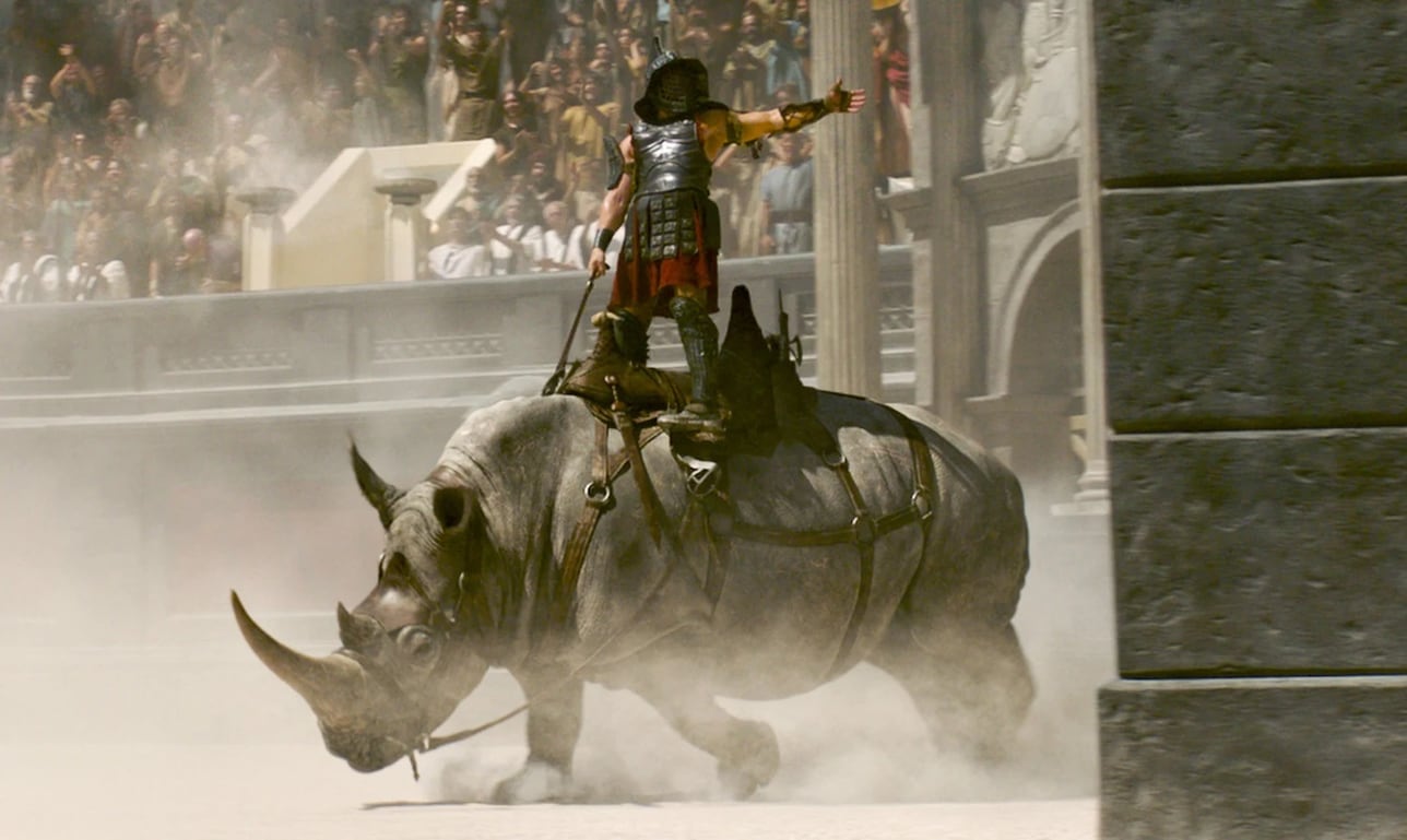 ‘Gladiator 2’: sharks in the Colosseum and fighters riding on rhinos ...