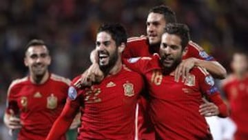 Isco celebró así su gol.