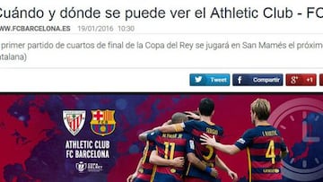 El Barça anunció el partido de Copa según la "hora catalana"