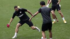 David Lomb&aacute;n durante un entrenamiento de la pasada temporada.