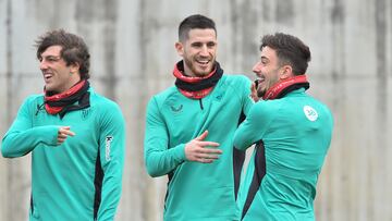 Sancet, durante un entrenamiento con el Athletic.