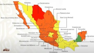 Mapa del semáforo epidemiológico en México del 26 de octubre al 1 de noviembre