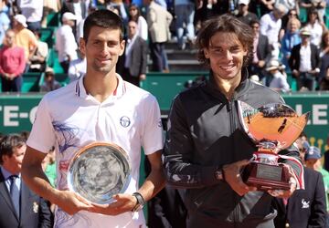 En un gran partido, Nadal derrot¨® al serbio Novak Djokovic por 6-3 y 6-1. Se convert¨ªa en el primer tenista de la historia que ganaba un torneo por octava vez y sumaba ya 20 Masters 1.000. Su balance sobre la pista del elitista Montecarlo Country Club era de 44-1.
