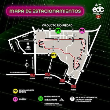 Mapa de estacionamientos del EDC