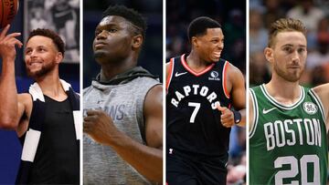 Curry, Zion, Lowry y Hayward, de izquierda a derecha