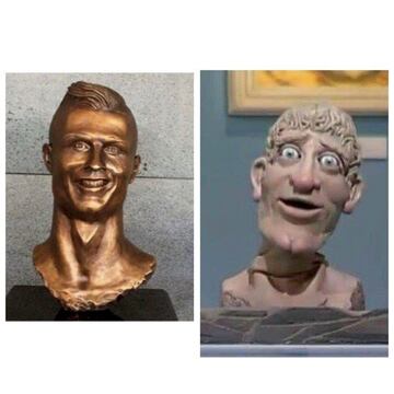 Los memes no tuvieron piedad con la estatua de Cristiano