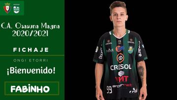 El futbolista brasileño Fabinho, nuevo fichaje del Osasuna Magna.