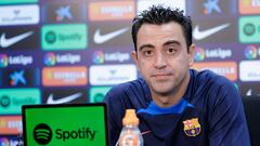 Xavi, en conferencia de prensa.