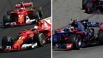 Vettel por delante de Raikkonen y Sainz de Kvyat.