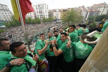 La fiesta conjunto racinguista tras el ascenso a segunda.