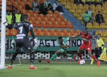 Atlético Nacional no pasó del empate sin goles ante Patriotas en el Atanasio Girardot en el marco de la tercera fecha de la Liga Águila II-2018. El equipo de Jorge Almirón sigue en deuda ante su gente, ya que no gana en condición de local desde mayo.