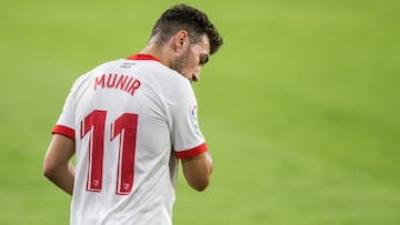 Munir El Haddadi of Sevilla during LaLiga, football match played between Sevilla Futbol Club and Levante Union Deportiva at Ramon Sanchez Pizjuan Stadium on October 1, 2020 in Sevilla, Spain.
 AFP7 
 01/10/2020 ONLY FOR USE IN SPAIN