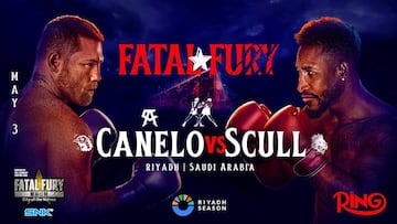 Cartel del combate entre Canelo ?lvarez y William Scull.