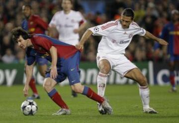 Messi con Demichelis en abril de 2009.