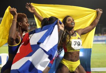 Caterine Ibargüen gana la medalla de oro en el salto triple de los Juegos Centroamericanos y del Caribe Barranquilla 2018. Urrutia fue medalla de plata