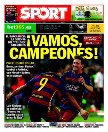 Portadas de la prensa deportiva