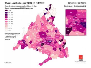 Así afecta el Coronavirus en Madrid por municipios y distritos