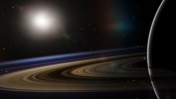 El motivo por el que hay un misterioso hexágono azul en el Polo Norte de Saturno