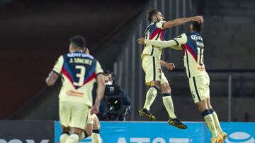 Henry Martin celebrates his goal 0-1 of America during the game Pumas UNAM vs America, corresponding to the 17th round match of the Torneo Guard1anes Clausura 2021 of the Liga BBVA MX, at Olimpico Universitario Stadium, on May 02, 2021.
<br><br>
Henry Martin celebra su gol 0-1 de America durante el partido Pumas UNAM vs America, correspondiente a la Jornada 17 del Torneo Clausura Guard1anes 2021 de la Liga BBVA MX, en el Estadio Olimpico Universitario, el 02 de Mayo de 2021.
