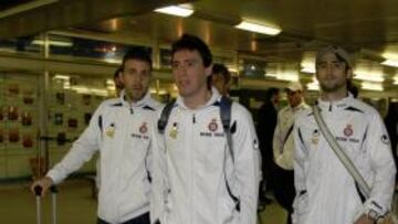 <b>LLEGARON EN AVE. </b>De izquierda a derecha, Luis García, Cristian y Pareja en la estación de Atocha.