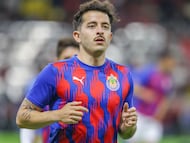 Alan Mozo of Guadalajara during the 17th round match between Atlas and Guadalajara as part of the Liga BBVA MX, Torneo Clausura 2025 at Jalisco Stadium, on April 19, 2025 in Guadalajara, Jalisco, Mexico.