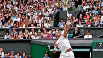 <b>MARTILLO PILÓN. </b>Rafa Nadal despachó en tres sets a Nicolas Kiefer y accedió a los octavos de final de Wimbledon, donde tendrá que enfrentarse contra Youzhny.