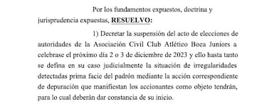 Bomba: la Justicia ordena suspender las elecciones de Boca