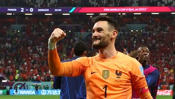 Soccer Football - FIFA World Cup Qatar 2022 - Semi Final - France v Morocco - Al Bayt Stadium, Al Khor, Qatar - December 14, 2022 France's Hugo Lloris celebrates reaching the final after the match REUTERS/Lee Smith