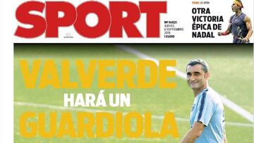 Portada del diario Sport del d&iacute;a 6 de septiembre de 2018.