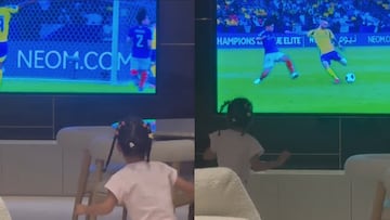 El tierno festejo de la hija pequeña de Cristiano al golazo con Al Nassr