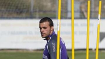Pedro León, durante el entrenamiento.