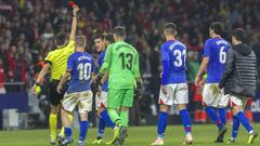 Yuri ve la tarjeta roja al t&eacute;rmino del encuentro entre el Atl&eacute;tico de Madrid y el Athletic de Bilbao de la pasada jornada.  