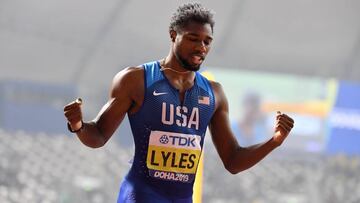 Noah Lyles en el Mundial de Doha 2019