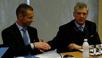 Ceferin visita San Mamés acompañado de Villar y Urrutia