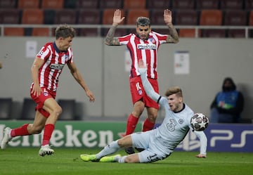 Marcos Llorente, Ángel Correa y Timo Werner.