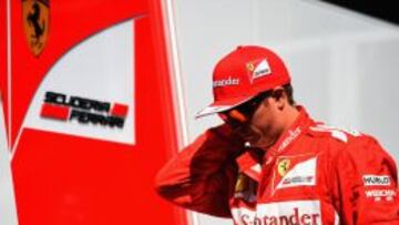 Kimi Raikkonen tras la calificación del Gran Premio de Alemania.