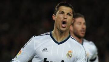 Cristiano celebrando su primer gol.