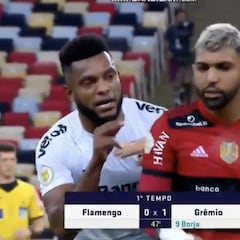 Borja ante Flamengo: Gol, penal errado y cruce con Gabigol