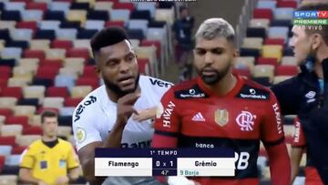 Borja ante Flamengo: Gol, penal errado y cruce con Gabigol