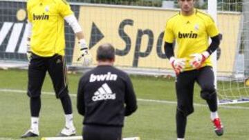 Adán y Mejías, en un entrenamiento.