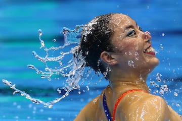 Yukiko Inui compite en la final t¨¦cnica individual de nataci¨®n art¨ªstica femenina en el segundo d¨ªa del Campeonato Mundial de Acu¨¢ticos Fukuoka 2023 en Marine Messe Fukuoka Hall.