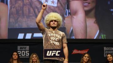 Khabib Nurmagomedov durante el pesaje previo a su &uacute;ltimo combate en el UFC 205.