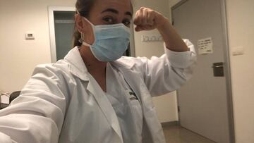 María Sanjuán, enfermera y guardameta del Villarreal.