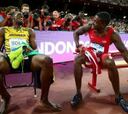 Usain Bolt-Justin Gatlin, frente a la última recta en 4x100